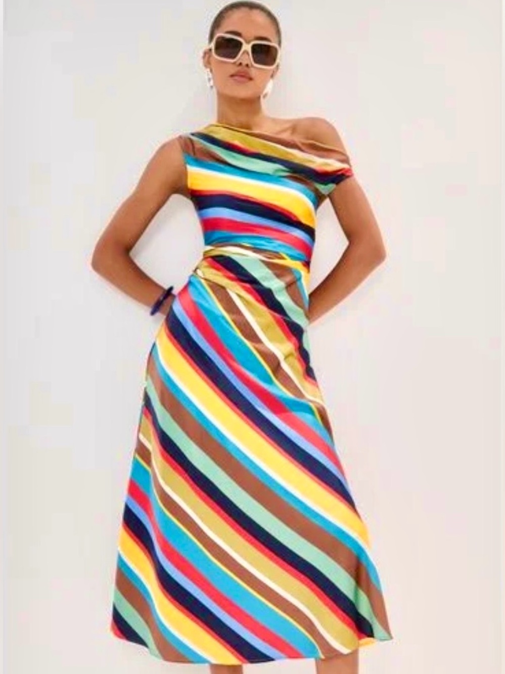 NWT Staud Phare Silk Maxi Dress Market Stripe 🌟Very Rare🌟 - Picture 2 of 16